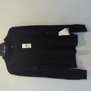 NWT CRAVE FAME BLACK DISTRESSED SWEATER